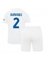 Inter Milan Denzel Dumfries #2 Venkovní dres pro děti 2023-24 Krátký Rukáv (+ trenýrky)